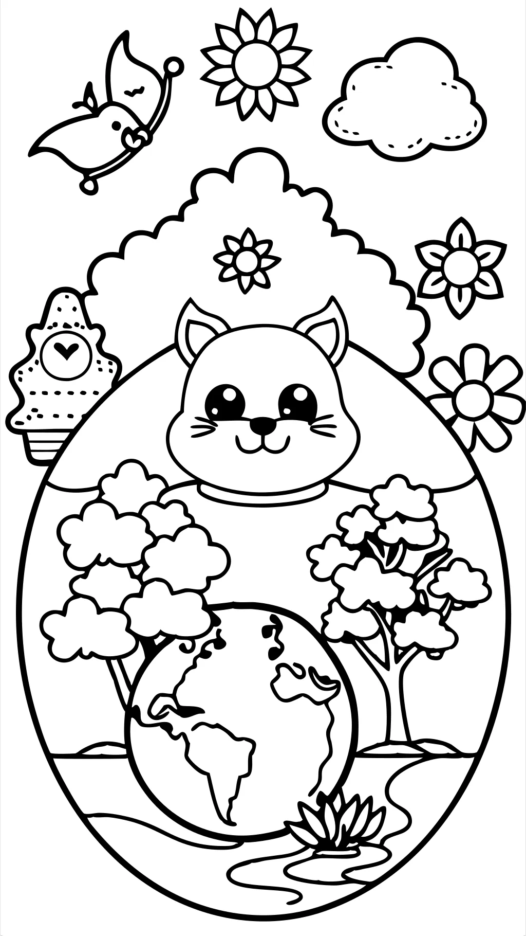 earth day coloring page free